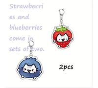 1 Juego de 2 Llaveros Temáticos de Fresa y con Accesorios Transparentes, Adorables Colgantes Divertidos para Regalo, Capa Acrílica Anime, Ideal para y , Ganchos para Mochilas