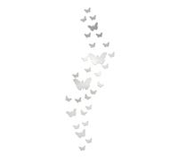 1 juego de 35 pegatinas de pared de espejo de mariposa, pegatinas de espejo acrílico, decoración 3D, diseño artístico, decoración de bricolaje, dormitorio, sala de estar