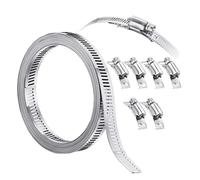 1 Juego de abrazaderas manguera ajustables, engranaje tornillo sin fin, abrazadera acero inoxidable con sujetadores, accesorios for automóviles, y para Manguera