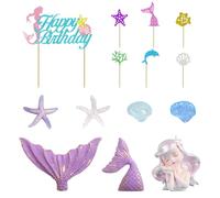 1 Juego De Adornos Para Pasteles De Sirena, 7 Piezas De Insertos Para Pasteles, Accesorios Para Decoración De Pasteles De Cumpleaños, Muffins De Decoración De Sirenas, Adornos Para Pasteles