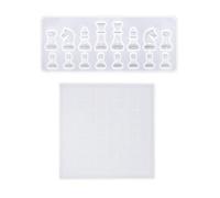 1 juego de ajedrez + tablero de ajedrez de silicona para hacer tablero de ajedrez de resina epoxi de cristal, molde de llavero para placa de perro