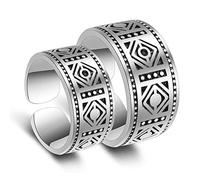 1 juego de anillos de cobre con personalidad creativa y abiertos para parejas de amor para mujeres y hombres.