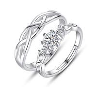 1 juego de anillos de cobre con personalidad creativa y abiertos para parejas de amor para mujeres y hombres.