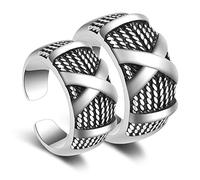 1 juego de anillos de cobre con personalidad creativa y abiertos para parejas de amor para mujeres y hombres.