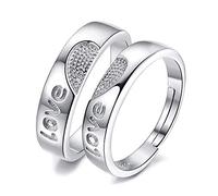 1 juego de anillos de cobre con personalidad creativa y abiertos para parejas de amor para mujeres y hombres.