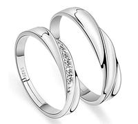 1 juego de anillos de cobre con personalidad creativa y abiertos para parejas de amor para mujeres y hombres.