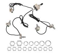 1 juego de arnés de cableado de guitarra Yootones precableado de 500 K, kit de arnés de cableado de interruptor de palanca de 3 vías con salida de 6.35 para guitarra eléctrica (sombrero negro)