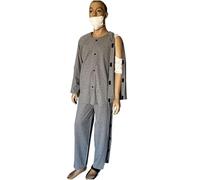 1 juego de batas de algodón con espalda abierta for pacientes en cama, ancianos, recuperación posoperatoria y cuidados domiciliarios.(Gray-A,XL)