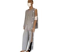 1 juego de batas de algodón con espalda abierta for pacientes en cama, ancianos, recuperación posoperatoria y cuidados domiciliarios.(Grey,M)