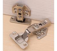 1 juego de bisagras de cierre suave con tornillos para gabinete, bisagra ajustable de acero inoxidable universal para panel de puerta de madera (brazo recto)