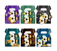 1 juego de bolsas de regalo de papel con diseños únicos, cajas de papel para bolsas de regalo de vacaciones Eid, bolsas de celebración Eid