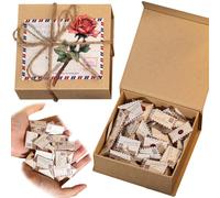 1 juego de cajas de cartas de amor con sobres, 4 x 4 x 2 pulgadas, pequeñas tarjetas de bricolaje, notas de amor, regalos para él, su juego de cartas de amor para parejas de larga distancia, suministr