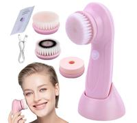 1 Juego de cepillo facial eléctrico, con 3 cabezales intercambiables, depurador facial eléctrico, masaje exfoliante 3 en 1, depurador recargable por USB, adecuado para todo tipo de piel..