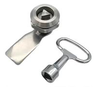 1 juego de cerradura de acero inoxidable MS705 con herramienta y lengüeta giratoria for cilindro de leva de armario industrial(H15mm-Stainless)