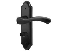 1 juego de cerradura de puerta interior sin llave, moderna y minimalista, de acero inoxidable negro mate, accesorios for cerradura de puerta de baño.(125 holes 45 tongues)