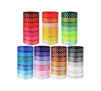 1. Juego de cintas de seda de 49 colores para lazos hechos a mano, accesorios para el cabello y decoraciones, materiales de fabricación redondos artesanales