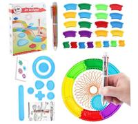1 juego de círculos de pintura para niños, regla de arte giratoria multifuncional, plantilla de círculos de plástico portátil para dibujar, herramienta de papelería en espiral geométrica para estudia