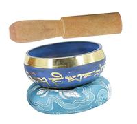 1 juego de cuenco de sonido de meditación con mazo, cuenco tibetano para cantar, cuenco de meditación, cuenco de piedra, cuencos de sonido, traje azul, cuenco de meditación decorativo, manual de su