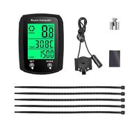 1 Juego de cuentakilómetros para Bicicleta con imán, Almohadilla de Silicona, Soporte de Sensor magnético, 5 Bridas, Resistente al Agua velocímetro táctil, Accesorios para Bicicleta (Negro)