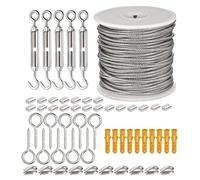 1 Juego de cuerda alambre multifuncional 15/30 M, Cable acero inoxidable for tienda, colgante for tender la ropa, cuerdas for barandilla for exteriores(30m)