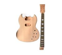 1 Juego De Cuerpo De Guitarra Eléctrica DIY Sin Terminar, Cuello De Guitarra De Caoba, 22 Trastes, 24,75 Pulgadas
