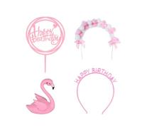 1 Juego De Decoraciones Para Pasteles De Flamencos, Decoración De Flamencos Para Cumpleaños, Decoración De Pasteles De Feliz Cumpleaños, Decoración De Pasteles