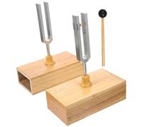 1 Juego de Diapasón de 440 Hz con Base de Madera y Martillo para Pruebas Físicas y Enseñanza de Acústica, Instrumento Experimental de Precisión para Resonancia y Afinación