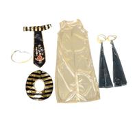 1 Juego De Disfraz Egipcio Para Fácil De Usar Con Cuello Brazalete Y Diadema Ideal Para Fiestas De Halloween Y Juegos De Simulación Talla M 110-120 Cm