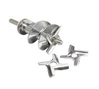 1 juego de electrodoméstico de cocina: 1 tornillo for picadora de carne de 115 mm SS-989843 y 3 cuchillas for Moulinex HV2 ME20 HV3 HV4 DR7 ME4 ME51 HV8