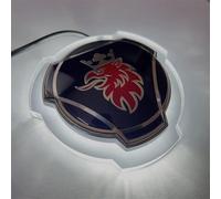1 juego de emblema azul plateado para Scania Car Truck Front Grille Hood Emblema con iluminación LED de 24 V accesorios iluminados tira de luz (iluminación blanca)