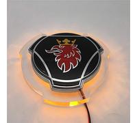 1 juego de emblema de Griffin negro y rojo para Scania Car Truck Front Grille Hood Emblema con iluminación LED de 24 V accesorios iluminados tira de luz (iluminación amarilla)