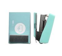 1 juego de engrapadora ergonómica pequeña con grapa, fácil de transportar para documentos de papel, capacidad de 6 a 10 hojas, pequeña con grapa, escritorio de oficina portátil