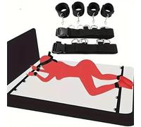 1 Juego de Esposas Ajustables de Nylon Negro para Ejercicios de Yoga en la Cama.