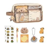 1 Juego De Estuche Para Lápices Y 1 Bolígrafo, Estuche Para Lápices De Gran Capacidad, Bonito Estuche Para Lápices De Dibujos Animados, Bolígrafo Que Se Puede Borrar A Presión