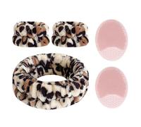 1 Juego De Frases De Lavado De Cara De Estampado De Leopardo, Cepillo De Lavado De Cara De 2 Piezas, Accesorios Convenientes Para El Cuidado De La Piel De Viaje.