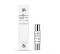 1 juego de fusibles solares fotovoltaicos de 1000 V CC con soporte para protección, compatible con fusibles de cadena fotovoltaica de 10/15/20/25/30A para paneles solares, 95 x 76 x 21 mm, blanco (15