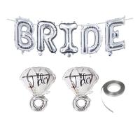 1 Juego De Globos Con Letras, 2 Piezas De Anillo De Diamantes Plateado, Globos Nupciales, Decoraciones Para Fiestas De Compromiso, Globos De Despedida De Soltera, Decoraciones Nupciales