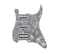 1 Juego De Golpeador De Guitarra En Blanco Y Negro De 3 Capas SSH Cargado Precableado Golpeador Humbucker Para Reemplazo De Guitarra Eléctrica