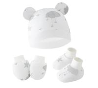 1 Juego De Gorro Para Recién Nacido Con Manoplas Antiarañazos Y Fundas Para Los Pies Gorro Cálido Gorro De Algodón Regalo De Ducha Para Niños Pequeños Protecciones Para La Cabeza Del Bebé