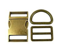 1 Juego de hebillas de Metal con anillo D de 15-38mm, correa for mochila, hebilla de apertura lateral, Collar for mascota, ajuste deslizante, cierre deslizante, accesorios for bolsos(Color 2,15mm)