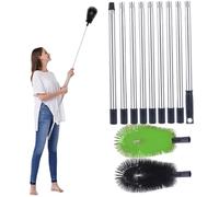 1 juego de herramientas para limpiar canaletas desde el suelo, limpiador de canaletas con mango retráctil y cepillo portátil, seguro y estable, fácil de instalar para limpiar hojas ramas. Herra