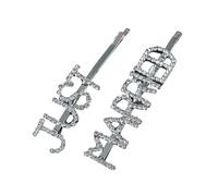 1 juego de horquillas elegantes para el pelo con diseño de letras para novia, para bodas y ocasiones especiales