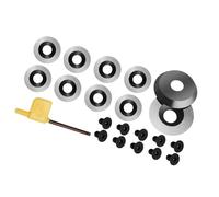 1 Juego de inserciones de torneado de carburo de 30 grados con Kit de llave de tornillos, herramienta de torno de carpintería cortadores redondos(16x3mm)