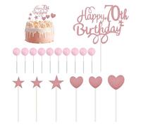 1 Juego De Inserciones Para 70 Cumpleaños, 10 Piezas De Inserciones Para Bolas De Pastel, Inserciones Para Pasteles De 70 Cumpleaños, Suministros Para Decoración De Pasteles