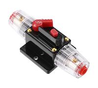 1 juego de interruptor de circuito de coche CC 12 V - 48 V 125 amperios con reinicio manual en línea, protector de portafusibles para automóviles, color negro y rojo