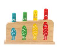 1 Juego de juguetes emergentes para bebés, juguete emergente de madera multicolor con 4 patrones de gatos, palo de juego, juguetes educativos Montessori para bebés para niños y niñas de más de 3 años