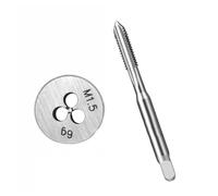 1 Juego de machos de roscar de mano de tornillo métrico y troqueles de rosca M1M1.1M1.2M1.6M1.7M1.8M2M2.5M2.6M3M3.5M4M4.5M5M6M6.5M7M8M9-M12(M1.2X0.25 1SET)