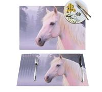 1 Juego de manteles Individuales Palomino Horse de PVC, manteles Individuales Antideslizantes de Vinilo para Interiores y Exteriores, Lavables, manteles Individuales para Mesa de Cocina, Mantel