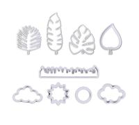 1 Juego De Moldes De Hojas Tropicales, 1 Juego De Moldes De Nubes, Cortadores De Galletas De Hojas, Cortadores De Galletas, Cortadores De Bollos, Cortadores De Galletas De Nubes