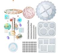 1 juego de moldes portátiles de silicona ligeros para una fácil creación de colgantes de corazón y estrella, campanillas de viento, aretes, llavero